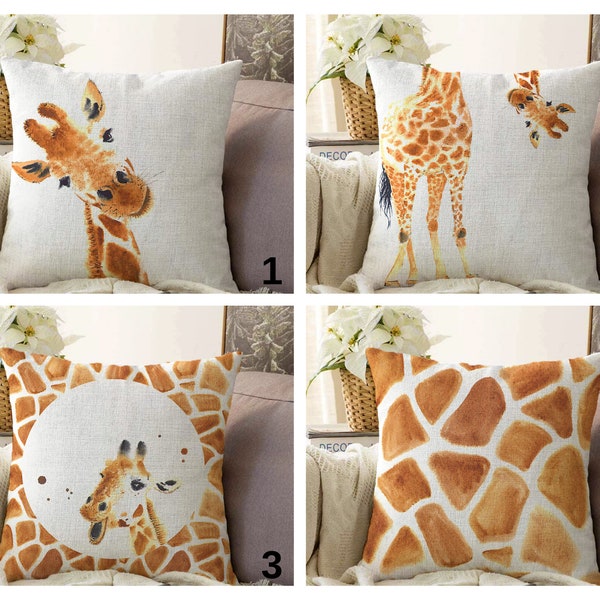 Giraffe Pillow Cover, Animal Skin Cushion Case, Decorative Jungle Pillow Case, Nursery Decor, Garden Patio Home Textiles