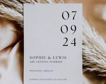 Minimalist save the date template | Printable save the date card | Modern save our date template | Editable save the date card | Canva #3
