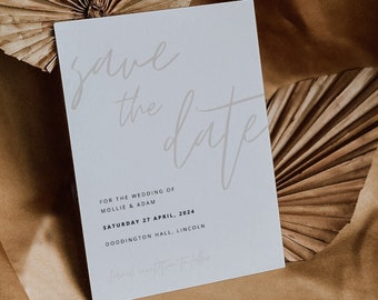 Moderne Save the Date Vorlage | Script Save the Date Karte | Bearbeitbar Speichern Sie das Datum | Speichern Sie unser Datum | Druckbar | Hochzeitsanzeige #15