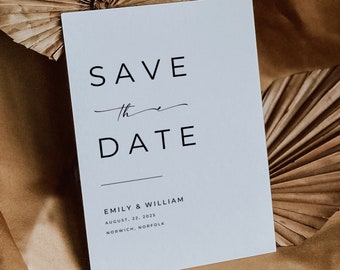 Modern save the date template | Printable save the date card | Minimalist save our date template | Editable save the date cards | Canva #14