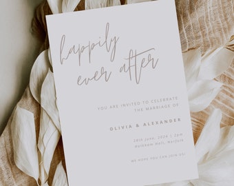 Modern wedding invitation template | Minimalist editable wedding invite template | Instant download | Printable DIY wedding invite | #2