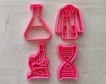 Conjunto de cortadores de galletas de biología- Regalo para estudiantes de biología