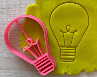 Light Bulb Cookie Cutter, Inventor Idea Engineer Gift, Science Brainstorm Electrical Light Biscuit