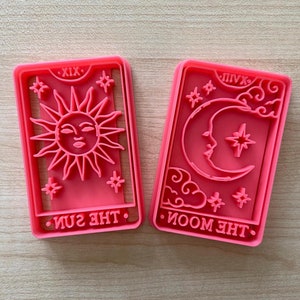 Set di formine per biscotti con carte dei tarocchi: il sole e la luna