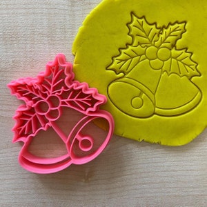 Christmas Bells Cookie Cutter, Jingle Bell Pastry Fondant Cutter, Christmas Dough Stamp