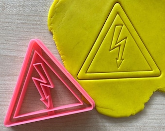 High Voltage Symbol Cookie Cutter, Halloween Party Favor, Science, Engineering Student Teacher Gift