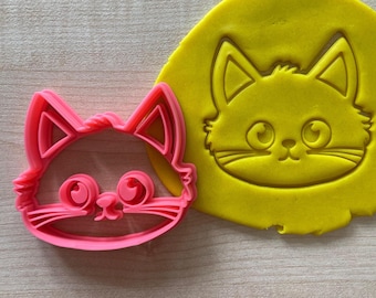 Cute Cat Face Cookie Cutter, Kitty Kitten Sweet Pet, Pastry Fondant Dough Biscuit Icing Decoration Biscuit Stamp, Cat lover, Cat mom gift