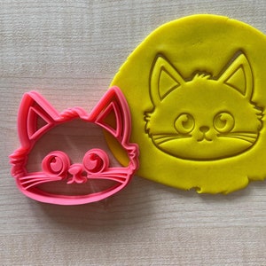 Cute Cat Face Cookie Cutter, Kitty Kitten Sweet Pet, Pastry Fondant Dough Biscuit Icing Decoration Biscuit Stamp, Cat lover, Cat mom gift
