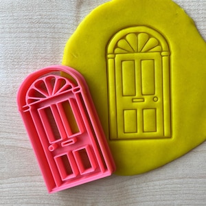 Tagliapasta per biscotti a forma di porta d'ingresso, timbro in pasta per ingresso in legno con finestra, bomboniera per inaugurazione della casa, regalo per agente immobiliare, tagliapasta per pasta di benvenuto a casa