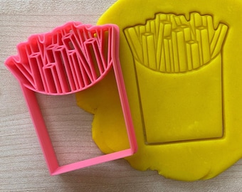 French Fries Cookie Cutter, Fast Food Biscuit Cutter, Junk Food Fondant Stamp