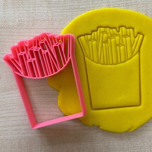 French Fries Cookie Cutter, Fast Food Biscuit Cutter, Junk Food Fondant Stamp