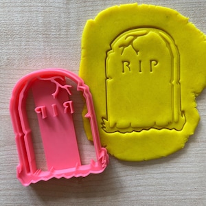 Halloween Cookie Cutter, RIP, Gravestone, Halloween Party Treats, Tombstone Biscuit Stamp