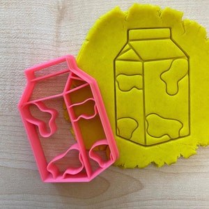Milk Carton Cookie Cutter, Milk Box Shaped Biscuit Cutter, Kid's School Lunch Milk Carton Fondant Stamp