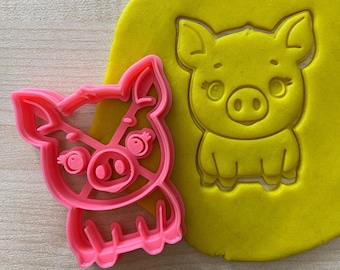 Simpatico tagliabiscotti a forma di maiale, animale suino, emoji maiale, biscotti animali