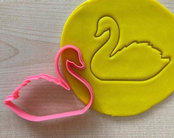 Swan Cookie Cutter, Pastry, Fondant, Dough, Bird Biscuit Stamp