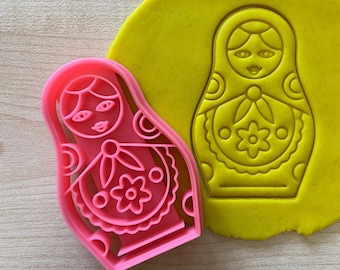 Russian Doll Cookie Cutter, Matryoshka Cookie Cutter, Nesting Doll Biscuit Fondant Clay Cutter