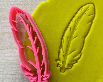 Feather Cookie Cutter, Bird Feather Fondant Stamp, Boho Themed Party Favor