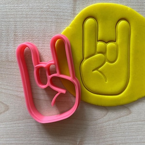 Foremka do ciastek Rock Sign Hand Pose, Heavy Metal Music Culture, gest dłoni Devil Horns Index Little Fingers Thumb Biscuit Stamp