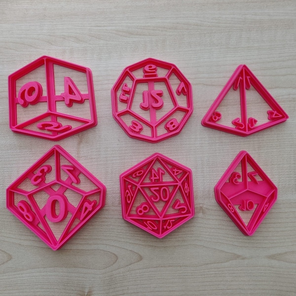 Dice Set of RPG DnD & Dungeons and Dragons Cookie Cutter Set