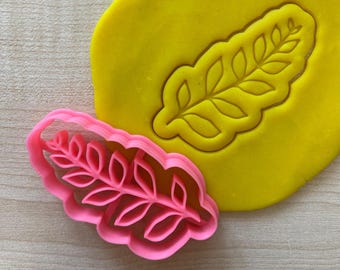 Eucalyptus Leaf Cookie Cutter, Floral Cookie Stamps, Biscuit leaf baking flower stamp, Embosser Spring Themed Cookies