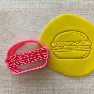 Burger Cookie Cutter, Fast Food Biscuit Cutter, Beef Hamburger Patty Fondant Stamp, Meat Cheeseburger Dough Cutter