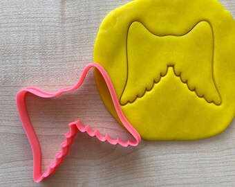 Tagliapasta per biscotti con contorno di ali d'angelo, tagliapasta per biscotti a forma di ali d'angelo a tema natalizio, timbro magico per fondente