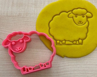 Tagliapasta per biscotti a forma di pecora, timbro per pasta fondente a forma di animale da fattoria, tagliapasta per biscotti a forma di pecora soffice e carina