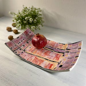 Handmade Ceramic Large Colorful Platter-Serving Tray, Decorative Centerpiece, Pottery Gift, Decorative Tableware, Housewarming Gift
