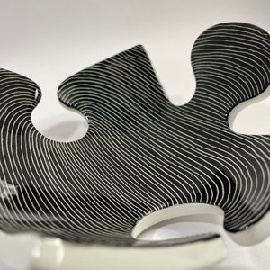 Handmade ceramic bowl, Unique decorative ceramic bowl, Black bowl, Table decor, Housewarming gift, Home decor, Contemporary art, Jigsaw zdjęcie 5