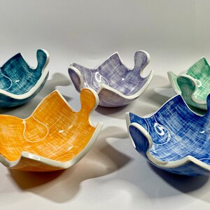 Handmade ceramic bowls, Serving bowls, Colorful ceramic bowls set of 5, Home decor, Unique handmade gift, Contemporary ceramics, Jigsaw image 2