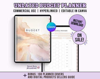 PLR Digital Planner to Resell | Budget Canva plr template | PLR Template Bundle | Hyperlinked Goodnotes Done for you product  #004-01