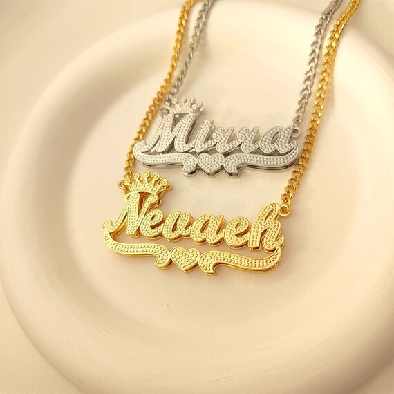 Two name hotsell plate necklace
