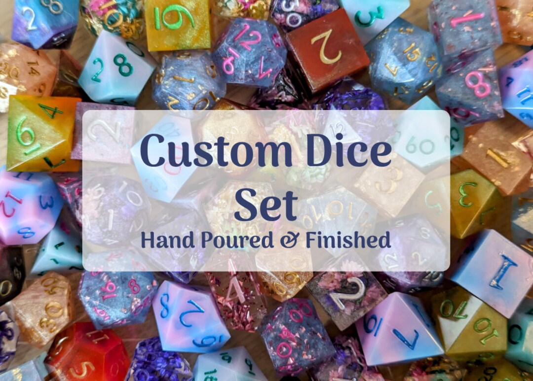 Custom Dnd Dice Design Your Own 7 Dice Set Handmade Dice Personalised