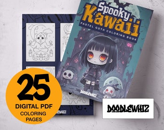 Spooky Kawaii Pastel Goth Coloring Book: Cute and Creepy Coloring Pages for Stress Relief and Relaxation