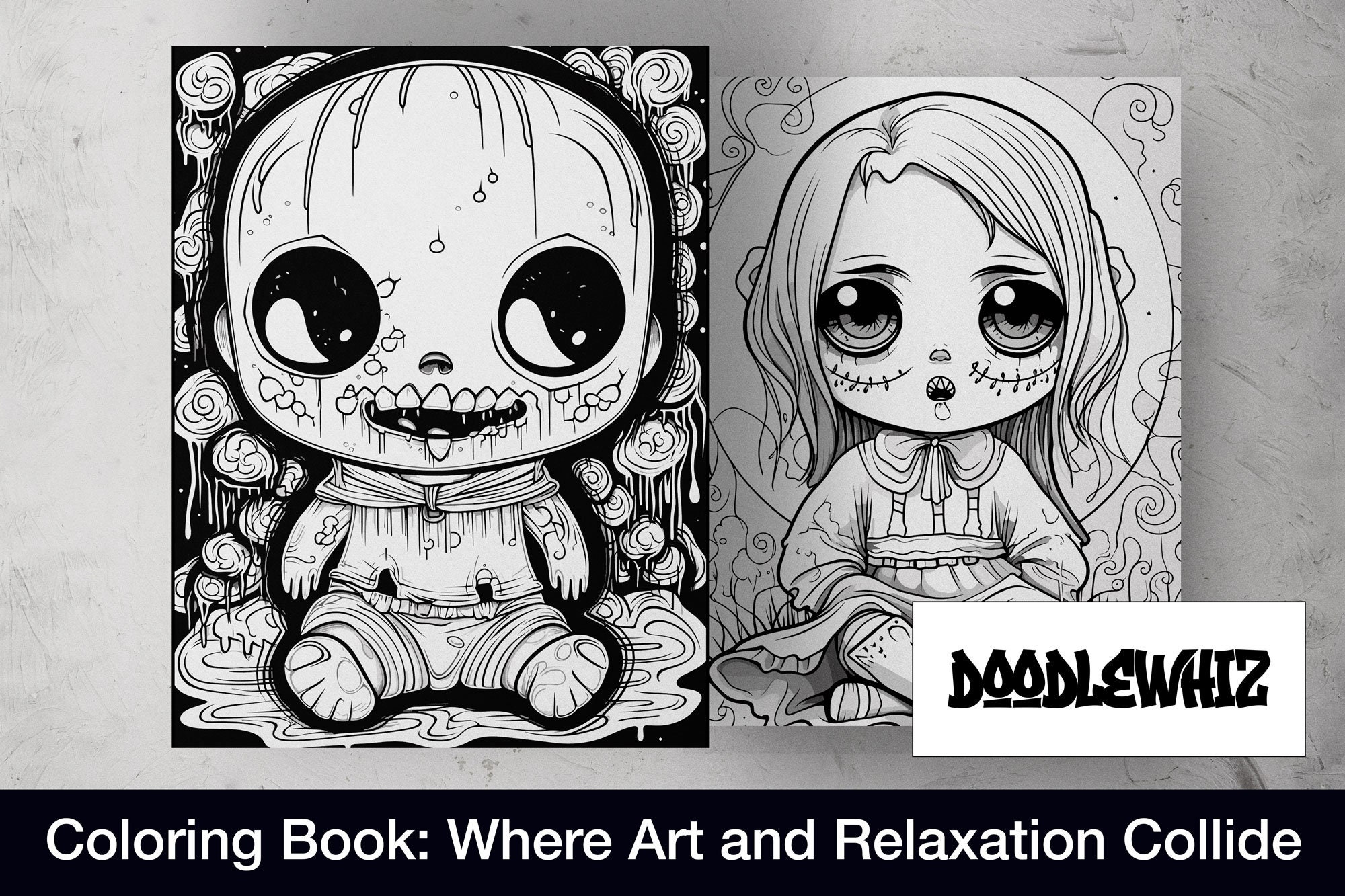 Creepy Kawaii Pastel Goth Coloring Book: Cute Horror Spooky Gothic ...