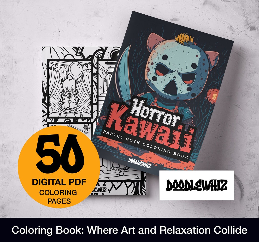 Horror Kawaii Pastel Goth Coloring Book: Creepy Kawaii & Horror Chibi ...
