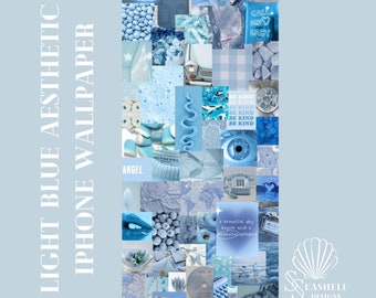 Blue Aesthetic Collage iPhone Wallpaper