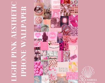 Light Pink Aesthetic Collage iPhone Wallpaper