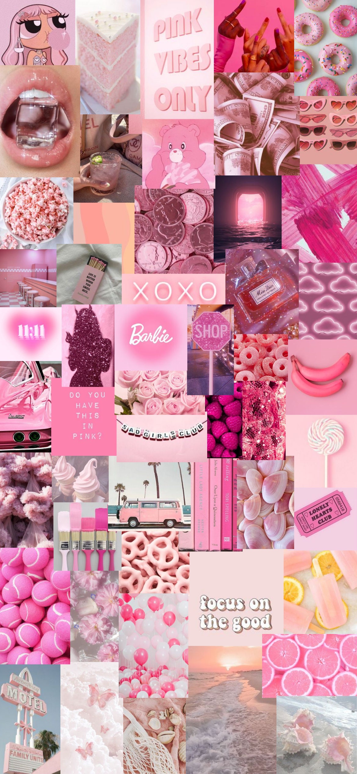 Light Pink Aesthetic Collage iPhone Wallpaper Etsy UK