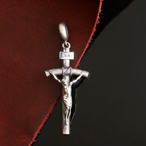 Sterling Silver Jesus Cross Necklace: Handmade Christian Crucifix Pendant