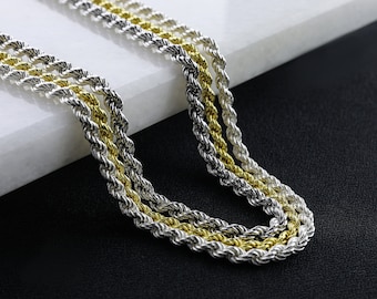 Oxidized Sterling Silver Rope Cuff Bracelet Simple Silver
