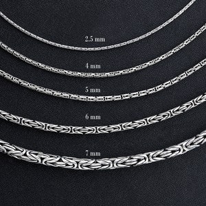 Handgemaakte 925 sterlingzilveren koningsketting, ronde Byzantijnse ketting, geoxideerde ketting, sieraden voor dames en heren, verjaardagscadeau voor hem