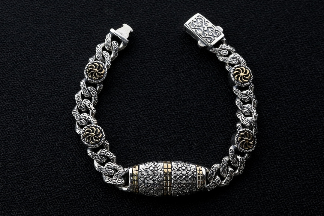 Handmade Sterling Silver Braided Bracelet - Viking Style Unisex, 8.5 Inches (Oxidized Finish) - View #3