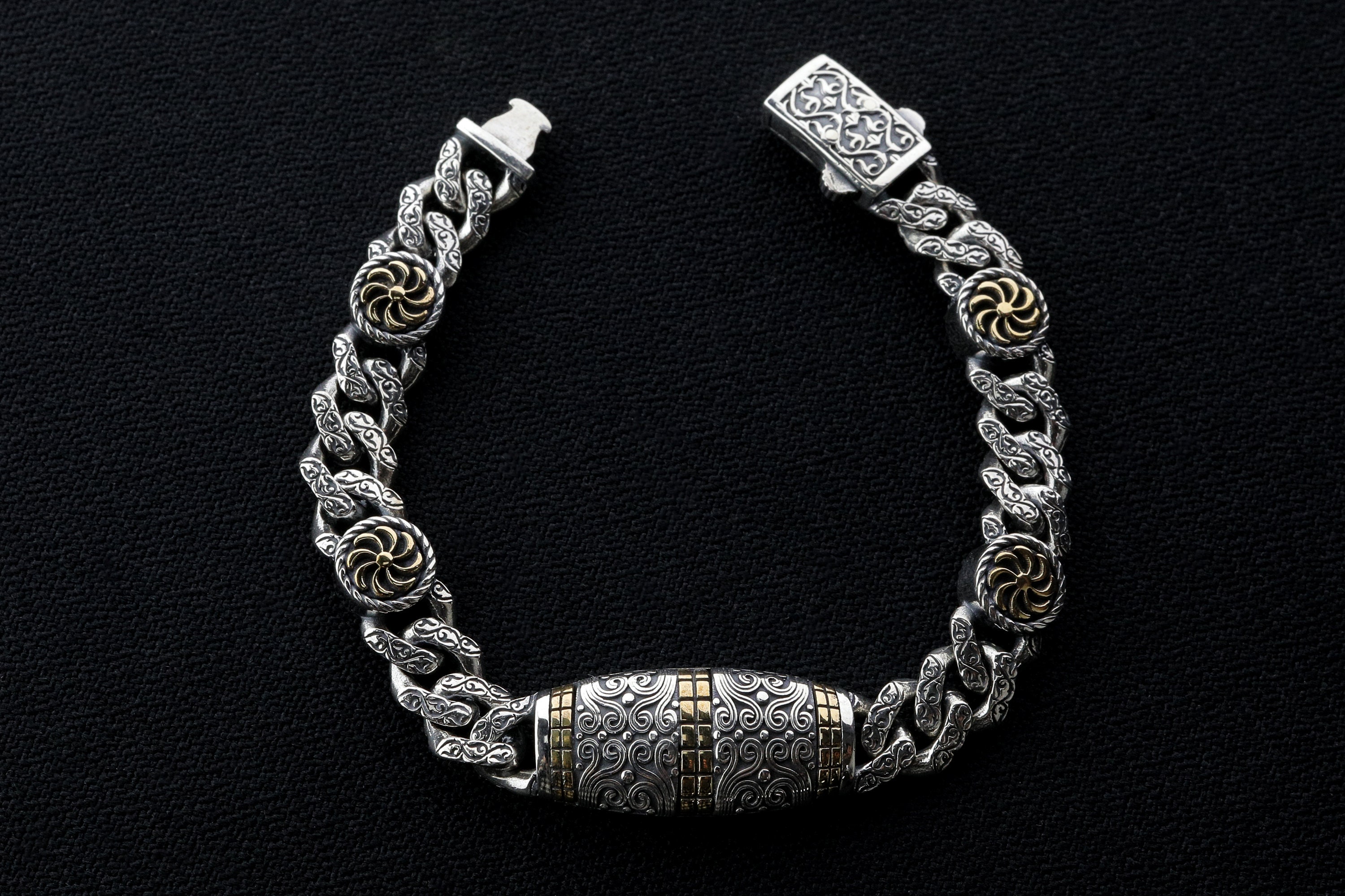 925 Sterling Silver Vintage Bracelet,cuban Link Chain