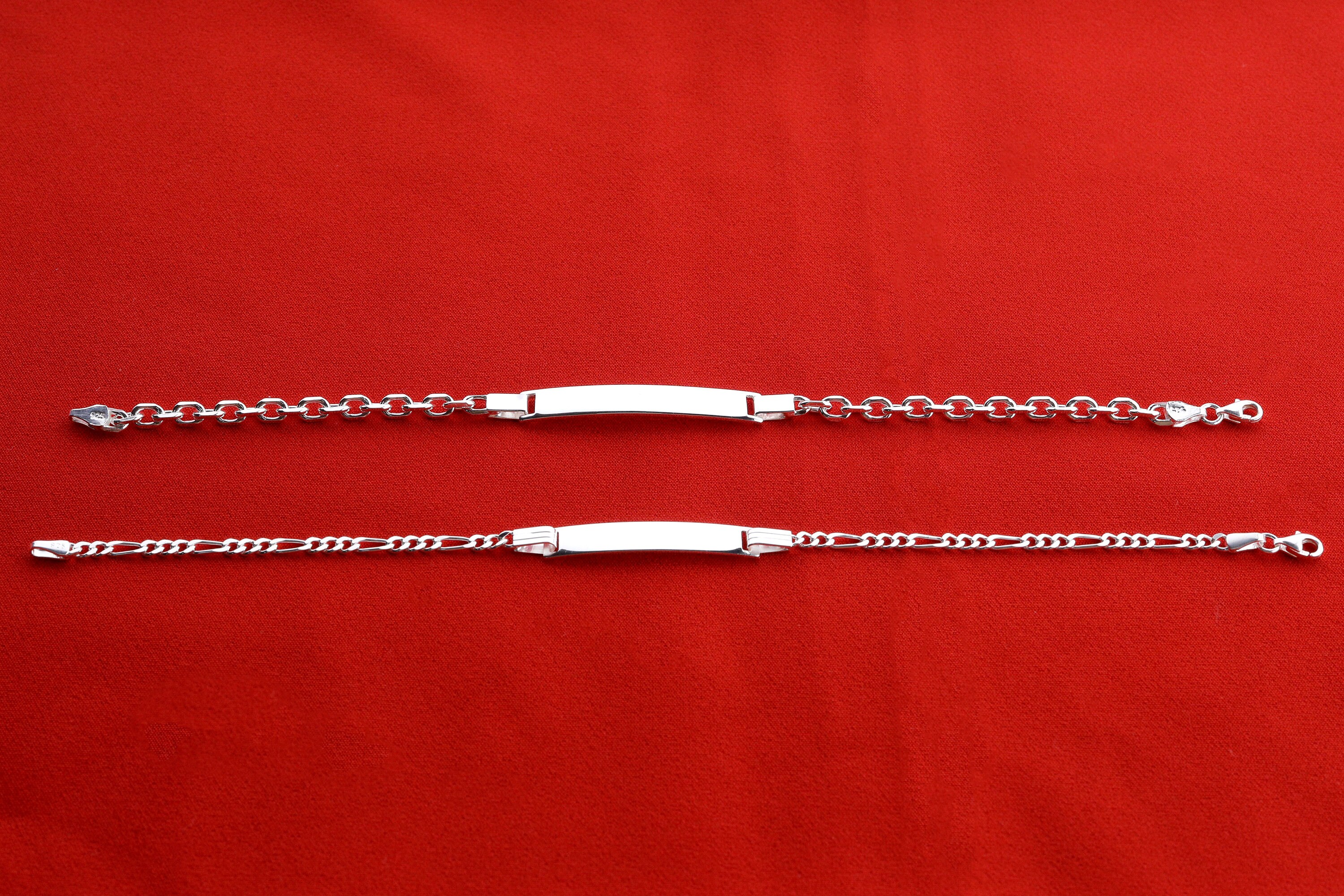 Sterling Silver ID Bracelet, Silver Chain Name Bracelet