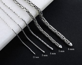 Sterling Silver Byzantine Chain Bracelet: Handmade King Chain Jewelry