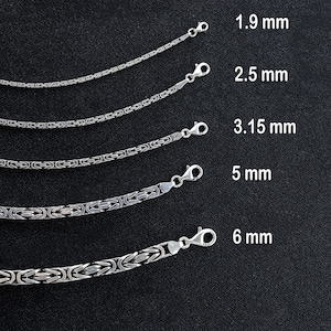 925 Sterling Silver King Chain Bracelet, Real Silver Byzantine Bracelet, Handmade Square Chain, Minimalist Jewelry for Men, Gift for Dad zdjęcie 2