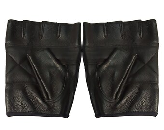 Handmade Studded Leather Fingerless Gloves: Punk Gothic Rider