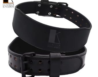 Cinturón de levantamiento de pesas de cuero negro personalizable: regalo para entrenamiento en el gimnasio