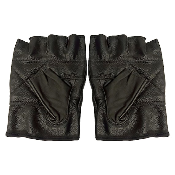 Handmade Studded Leather Fingerless Gloves: Punk Gothic Rider